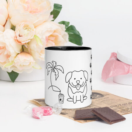 Mug chien noir - Dog palm