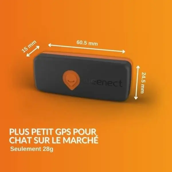 Collier chat Anti-perte Weenect XS GPS Noir
